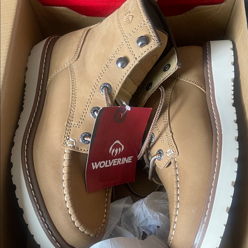 Wolverine Classic Nubuck Work Boots in Cream